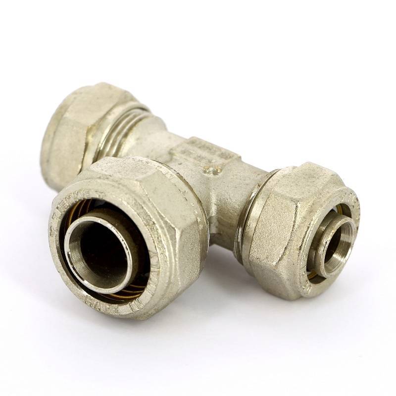 Тройник обжимной никелированный Tiemme 20х26х20 1600089