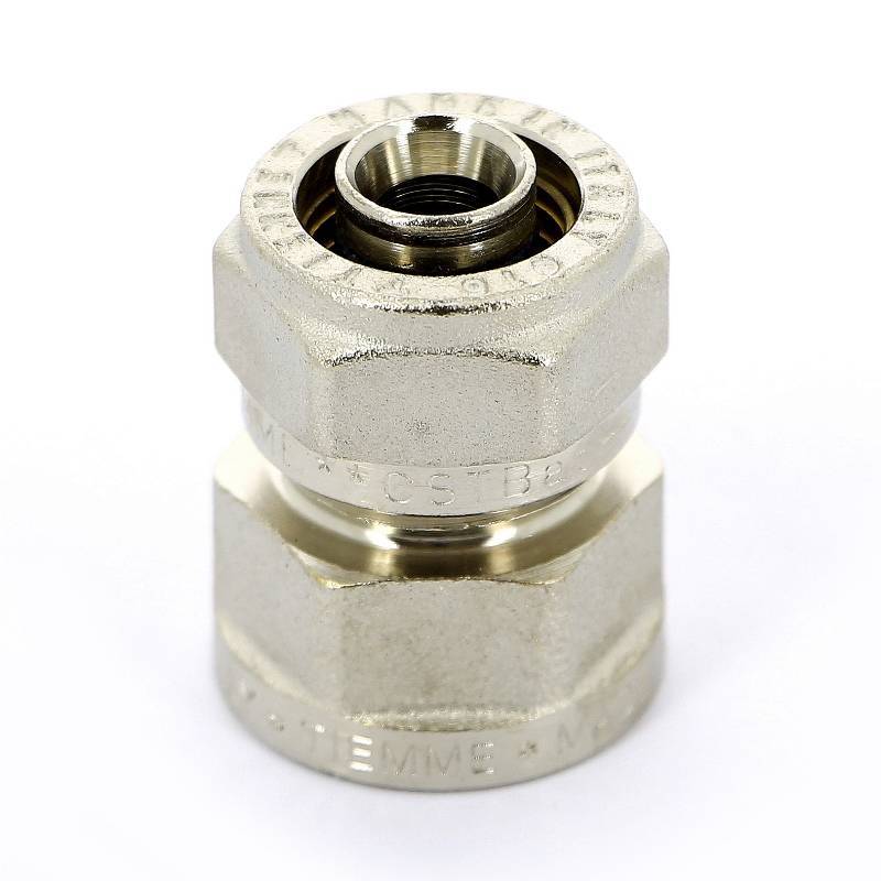 Муфта обжимная никелированная Tiemme 16x1/2 ВР 1600004