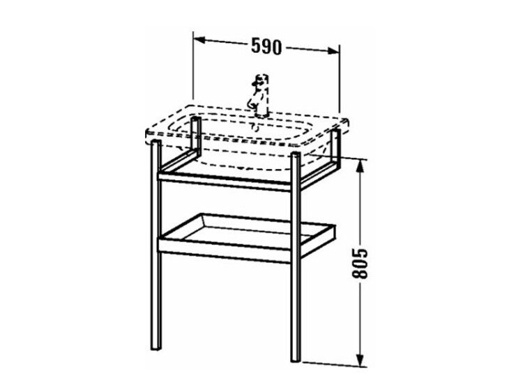 Полотенцедержатель Duravit Durastyle напольный с полочкой 590х440х805 мм американский орех DS988104377