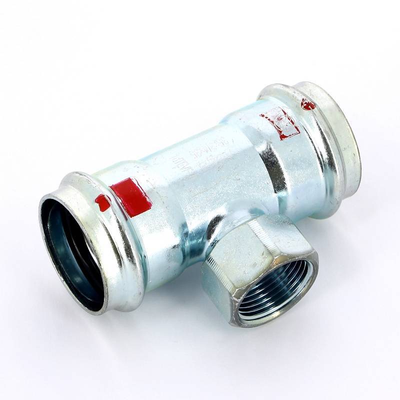 Тройник пресс-ВР оцинкованная сталь Viega Prestabo 35х3/4х35 мм 558949