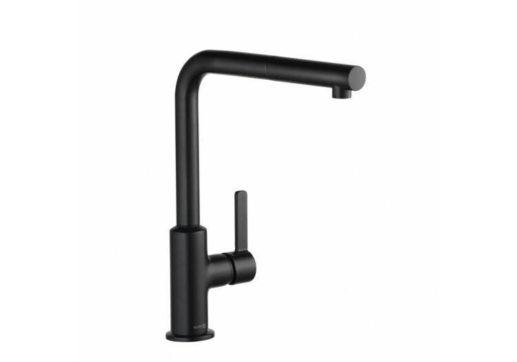 Смеситель для кухни Kludi L-INE S с выдвижным изливом черный матовый 408513975