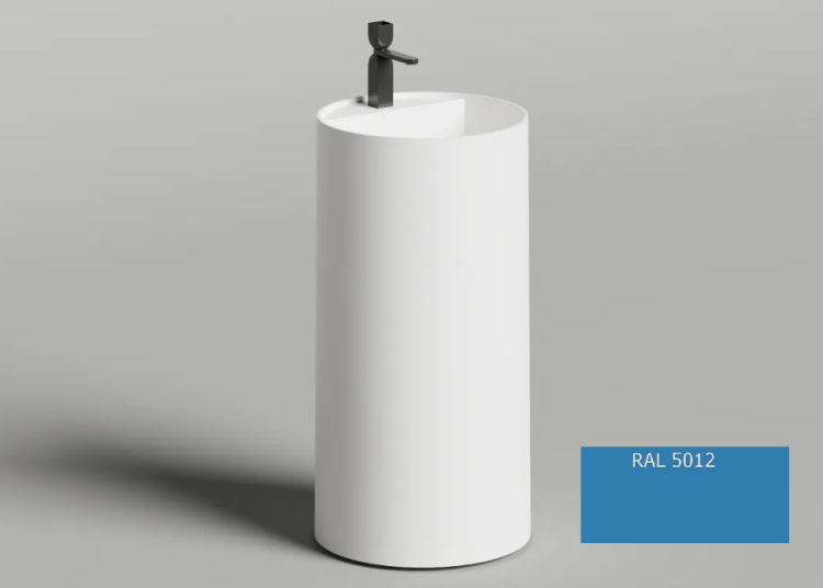 Раковина напольная Salini Armonia Round Top 450x450x900 мм одно отверстие под смеситель цвет RAL 5012 130421TMNRAL5012oneholeformixer