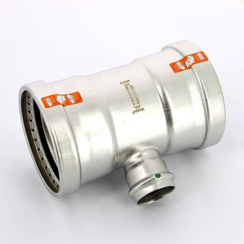 Тройник пресс нержавеющая сталь Viega Sanpress Inox XL 88.9х35х88.9 мм 483067