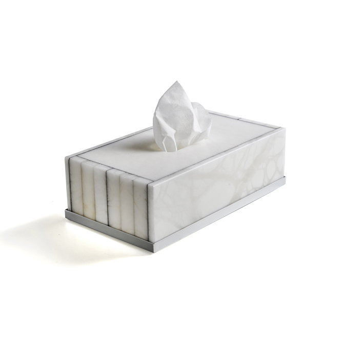 Контейнер для бумажных салфеток 3SC Rigato 230х125х70 мм алебастр/никель AL70NL