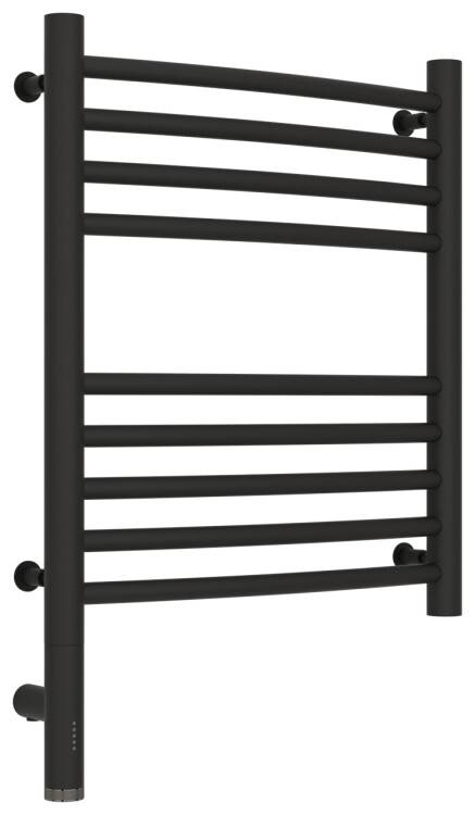 Полотенцесушитель электрический Сунержа Богема 3.0 выгнутая 500x400 мм МЭМ нижнее слева темный титан муар 1558025040