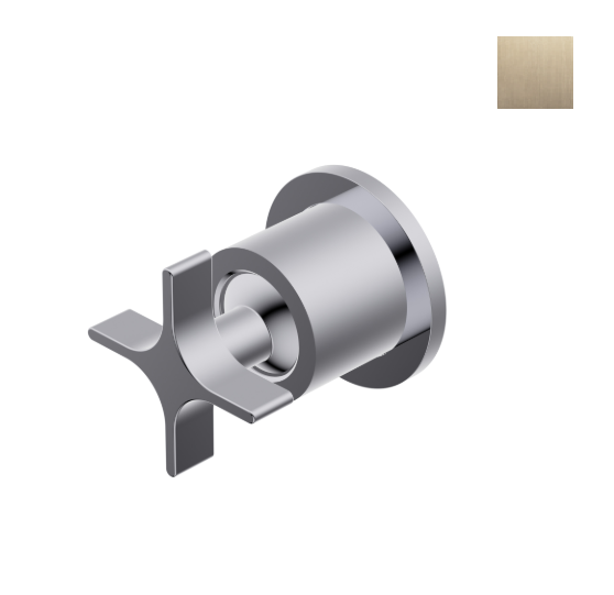Смеситель для душа встраиваемый Ritmonio Diametro35 Cross на 1 выход цвет Brushed Champagne PR53FC201CHX