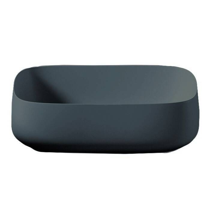 Раковина накладная Artceram Cognac Quadro 560x410x155 мм без отверстия Grey Olive COL0091500