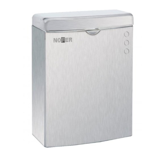 Ведро настенное Nofer 5 л 190x100x255 мм нержавеющая сталь 09002S