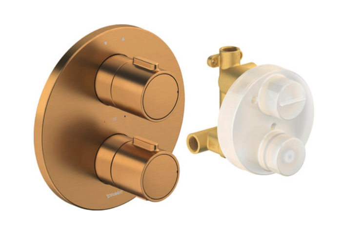 Смеситель для душа Duravit Wave термостатический на 2 потребителя бронза брашированная TH4200008004