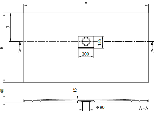 Душевой поддон Villeroy & Boch Squaro Infinity 1400x900x40 мм Stone White UDQ1490SQI2VRW
