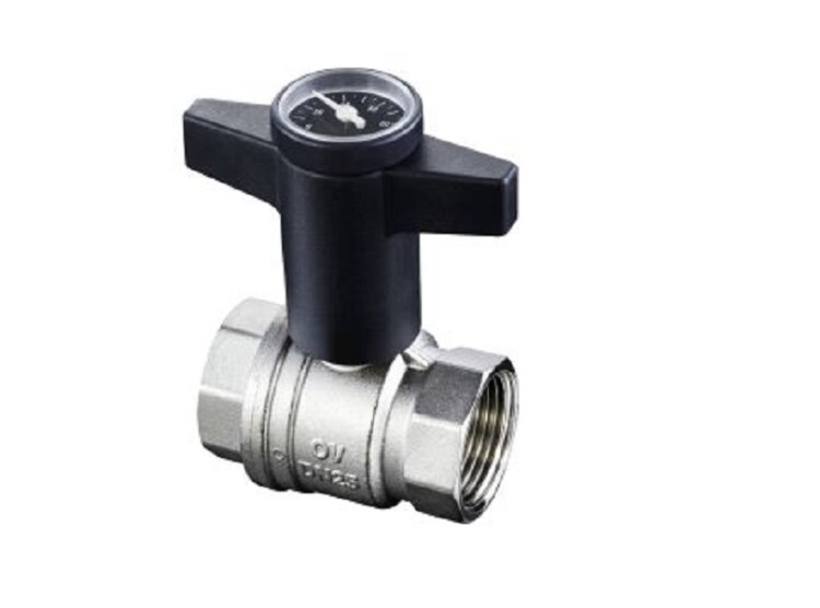 Кран шаровой Optibal Ду32, 1 1/4, с термометром