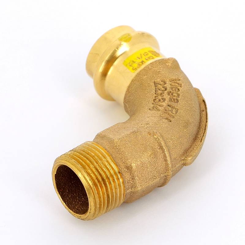 Угол пресс с наружной резьбой Viega Profipress G бронза 22x3/4 345778