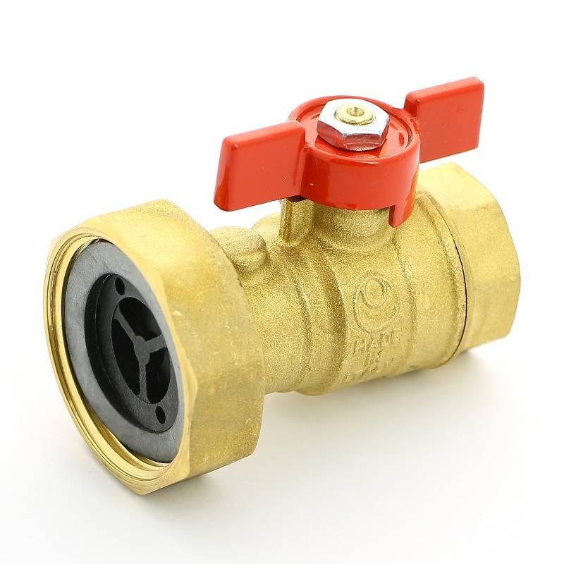 Кран шаровой Uni-Fitt 1x1 1/2 ВВ с накидной гайкой и обратным клапаном 119G4600