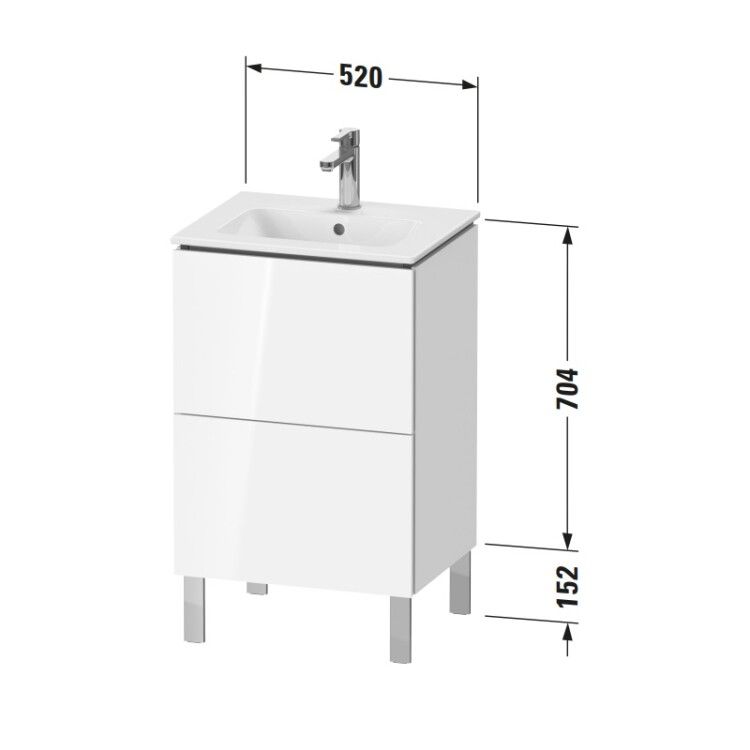 Тумба под раковину Duravit L-Cube 520x421x856 мм напольная белый LC667102222