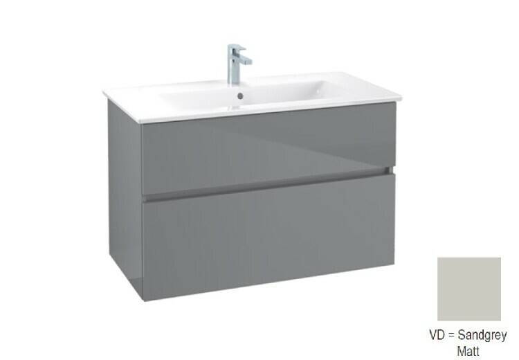 Тумба под раковину Villeroy & Boch Verity Line 955х482х618 мм с раковиной Venticello песочно-серый матовый 4104AL01/B66000VD