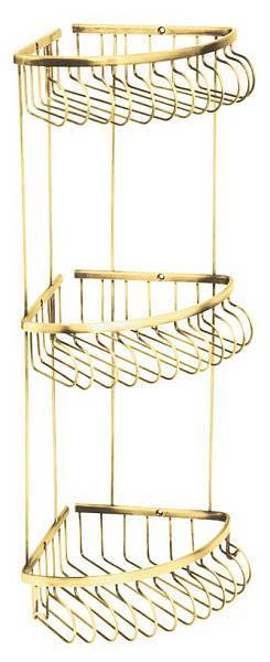 Полочка-корзинка угловая тройная Boheme Imperiale подвесная золото 10428