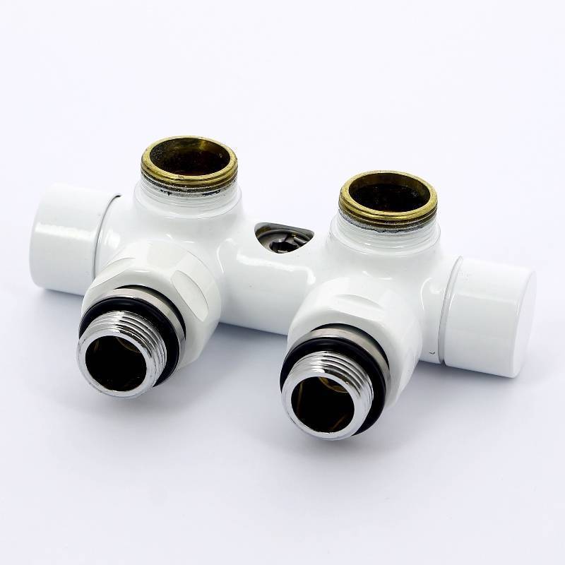 Узел ручной угловой Carlo Poletti с запорным клапаном белый V48100EE