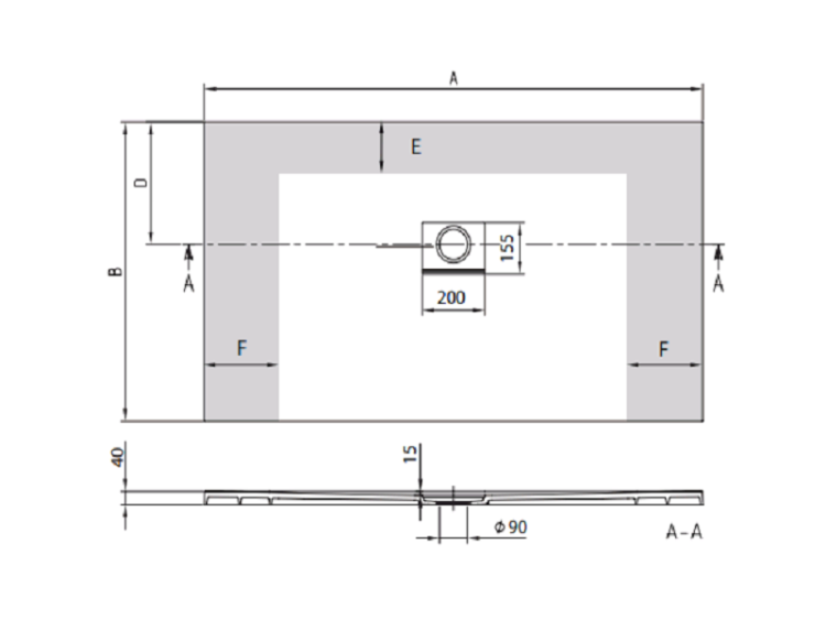 Душевой поддон Villeroy & Boch Squaro Infinity 1800x1000x40 мм цвет Stone White UDQ1810SQI2MVRW