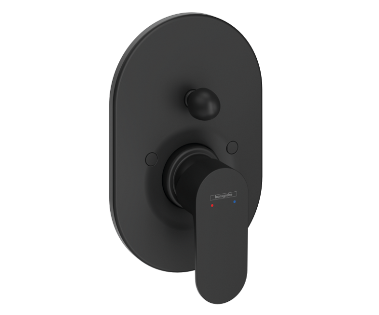 Смеситель для душа Hansgrohe Rebris S однорычажный скрытого монтажа с прерывателем черный матовый 72449670