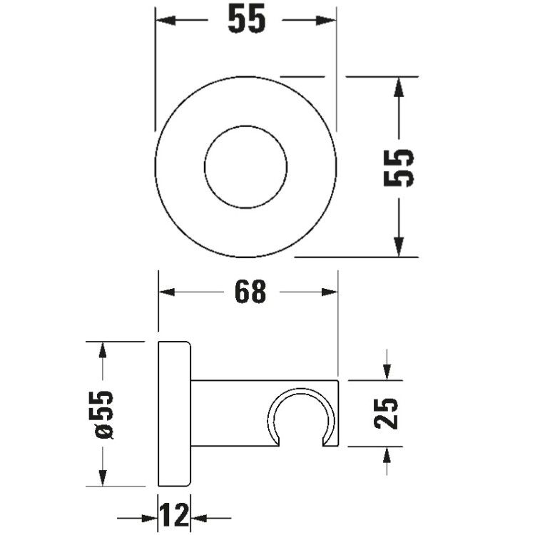 Держатель ручного душа Duravit хром UV0620007010