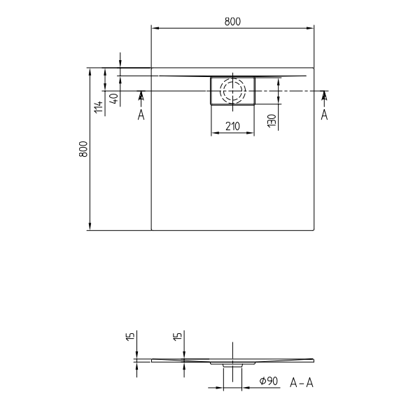 Душевой поддон Villeroy & Boch Architectura Metalrim 800x800x15 мм белый UDA8080ARA115GV01