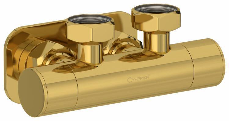Вентиль Сунержа EU50 G 3/4 x G 3/4 угловой скрытый золото 03-1418-3434