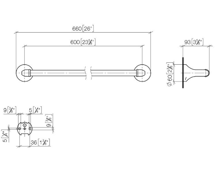 Полотенцедержатель Dornbracht Madison 660 мм цвет латунь 8306036109