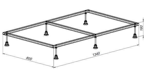 Каркас для поддона Allen Brau 134х80х16 см 8.00006