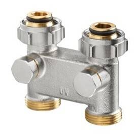 Узел радиаторный прямой перепускной Oventrop 3/4 x 3/4 EK никелированный 1016362