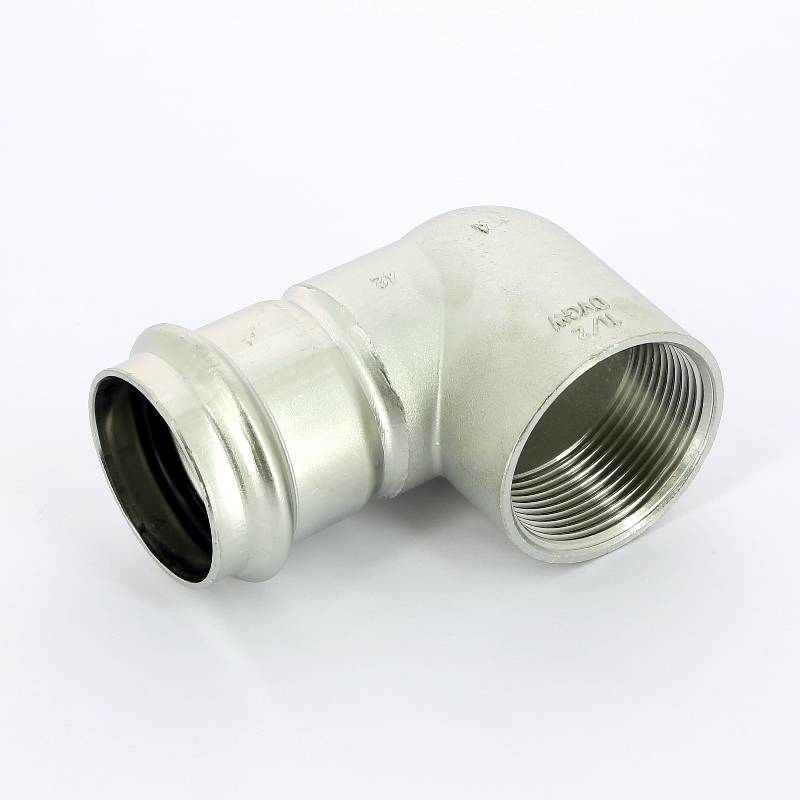 Угольник переходной Viega Sanpress Inox 90° 42х1 1/2 пресс-В компактный нержавеющая сталь 437060