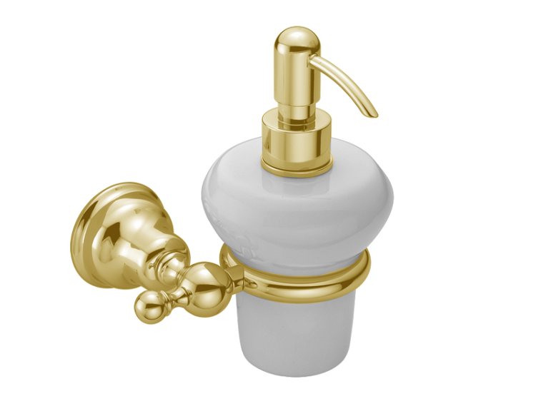 Дозатор для жидкого мыла Cisal Croisette 136х124х166 мм золото 402401HDO