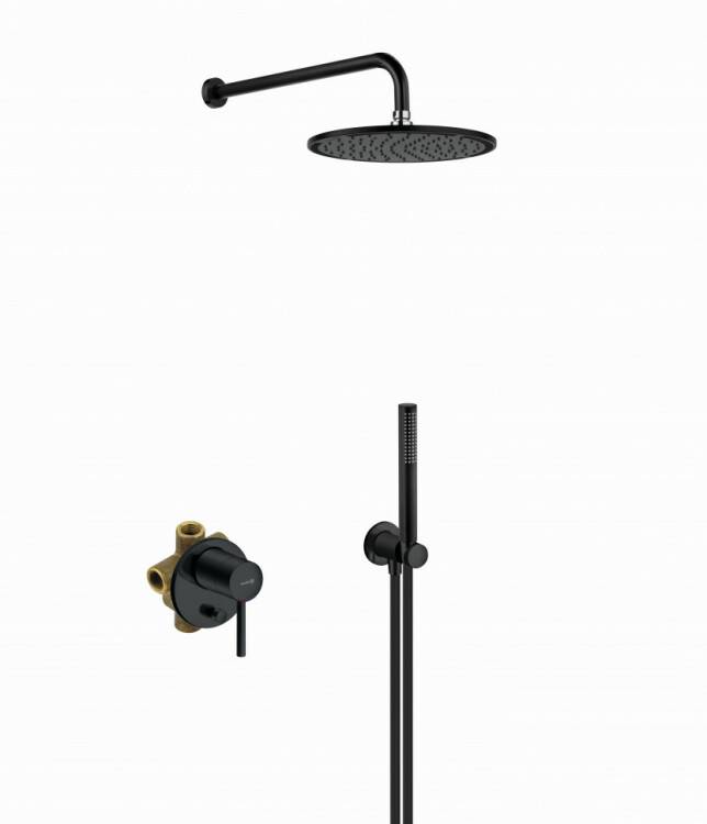 Душевой комплект Kludi Bozz 7 в 1 черный матовый 387363976