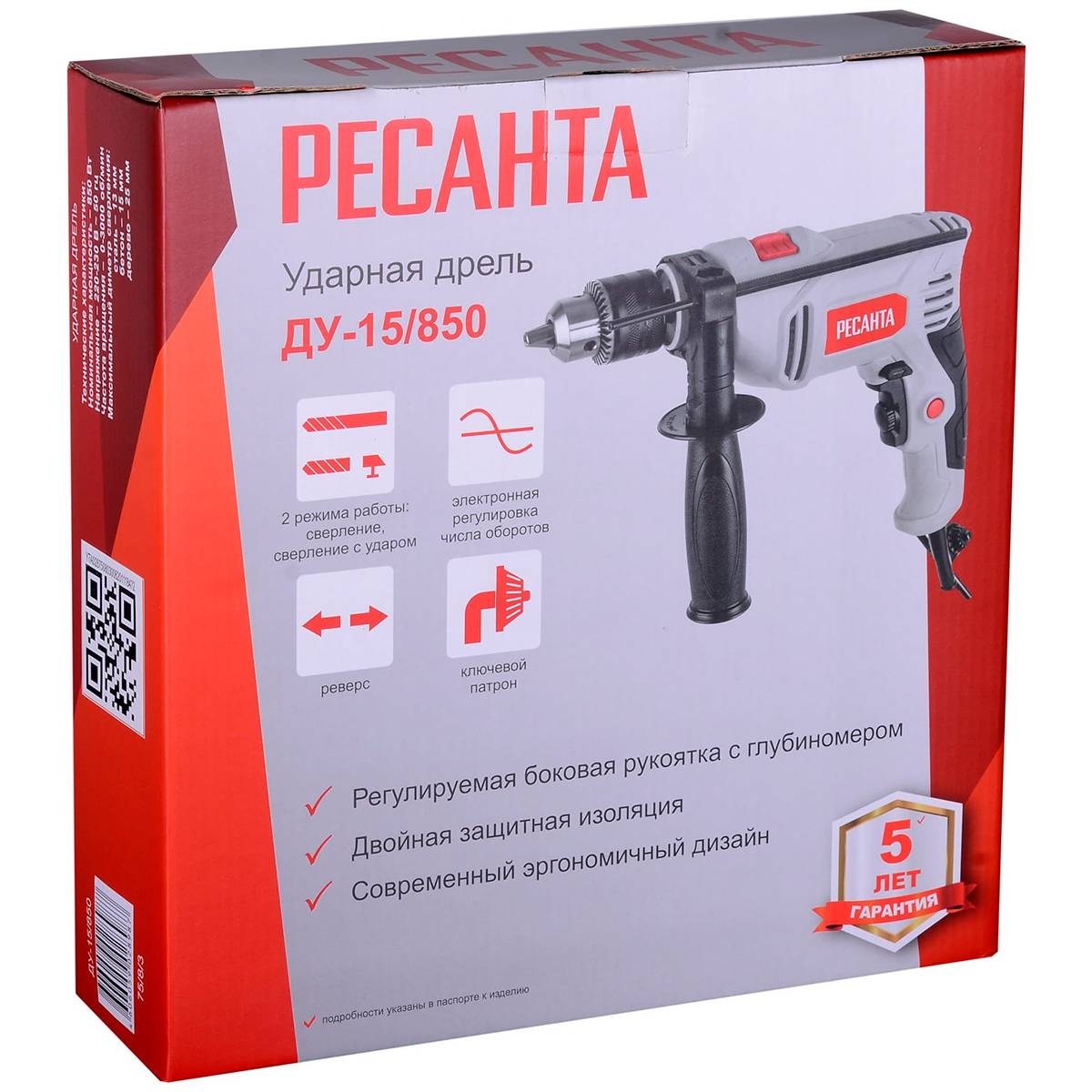 Дрель ударная Ресанта ДУ-15/850 850 Вт 72/8/10