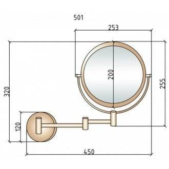 Зеркало косметическое круглое Boheme Brillante 3x увеличение хром 505