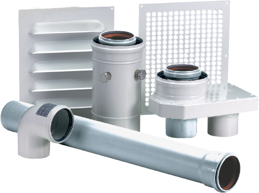 Дымоход коаксиальный горизонтальный De Dietrich DY 882 80/125 мм 86670