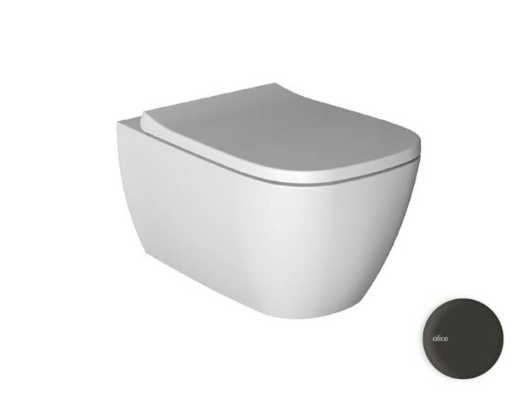 Унитаз подвесной безободковый Alice Ceramica Wunder 360x530 мм черный матовый 45000108