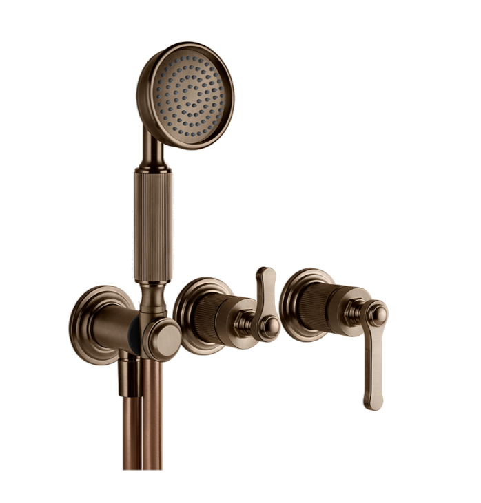 Смеситель для душа Gessi VENTI20 на 2 потребителя встраиваемый Coffee Bronze Brushed PVD 65036761