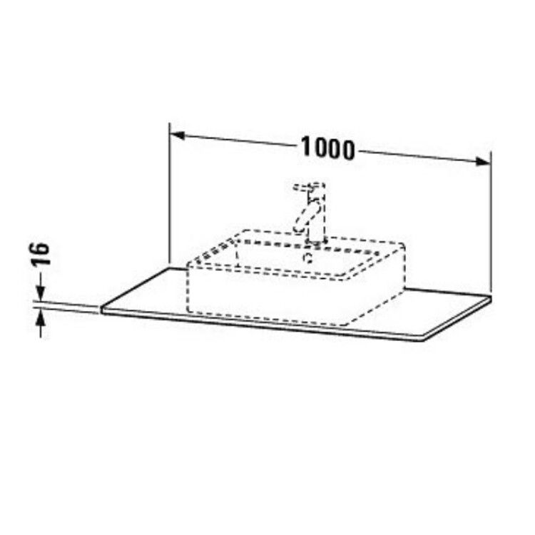 Столешница Duravit XSquare 1000x550x16 мм черный глянцевый XS060E04040