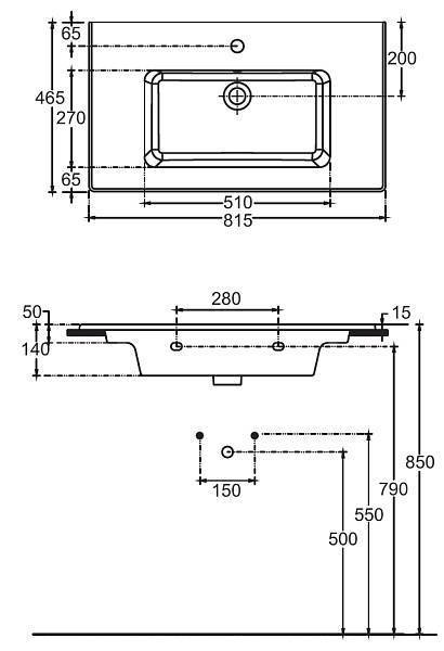 Раковина накладная Allen Brau Fantasy 82 см белый 4.11025.20