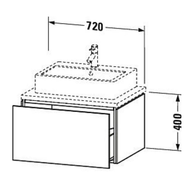 Тумба под раковину Duravit L-Cube 720x547x400 мм подвесная орех натуральный LC581107979