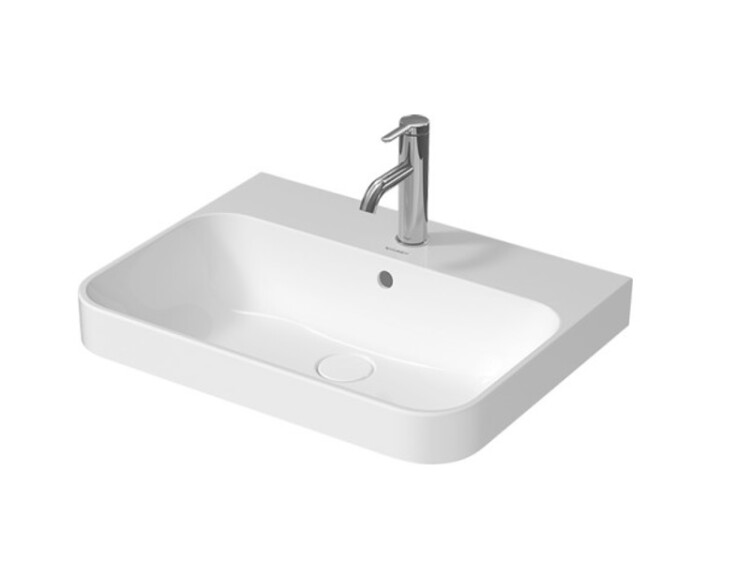 Раковина, Duravit, Happy D.2 Plus, шгв 600-460-195, отверстия для смесителя-1, цвет-белый