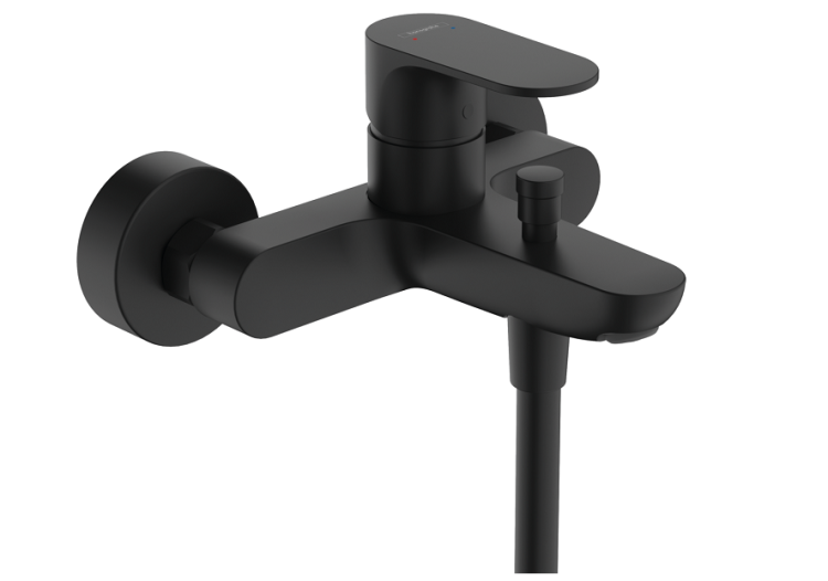 Смеситель для ванны и душа Hansgrohe Rebris S однорычажный черный матовый 72440670