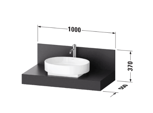 Консоль Duravit Balcoon подвесная 1000x550x370 мм цвет Lava structure matt BA90640IAIA0000