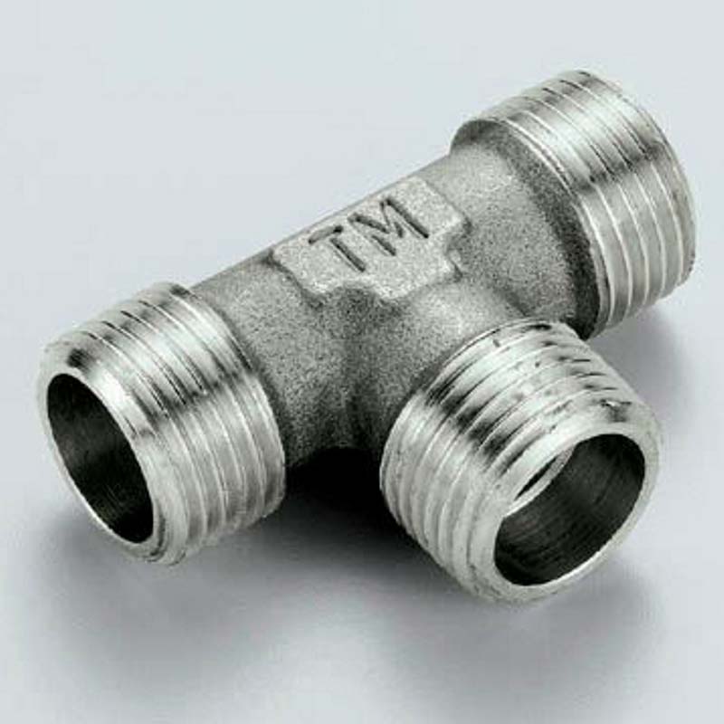 Тройник с наружной резьбой Tiemme 1 никелированный 1500391