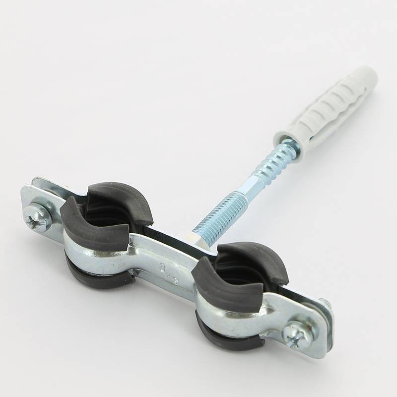 Хомут для труб двойной Walraven BIS Cobra 3/8 15-18 мм с уплотнителем шпилькой и дюбелем 0802118