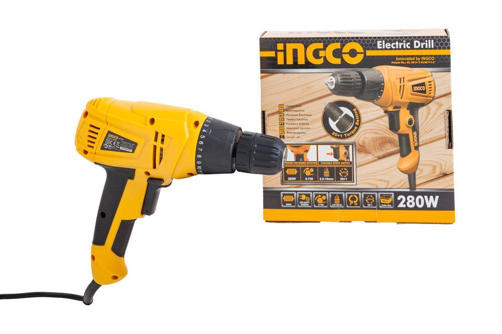 Дрель-шуруповерт сетевая INGCO ED 280 Вт ED