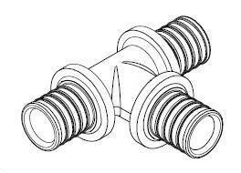 Тройник равнопроходной REHAU RAUTITAN MX 25-25-25 мм латунь 11080331001