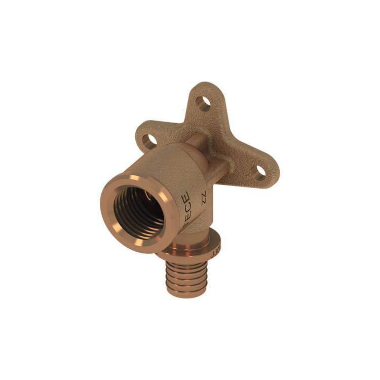 Уголок с настенным креплением TECE TECEflex 20 x 1/2 бронза 708611