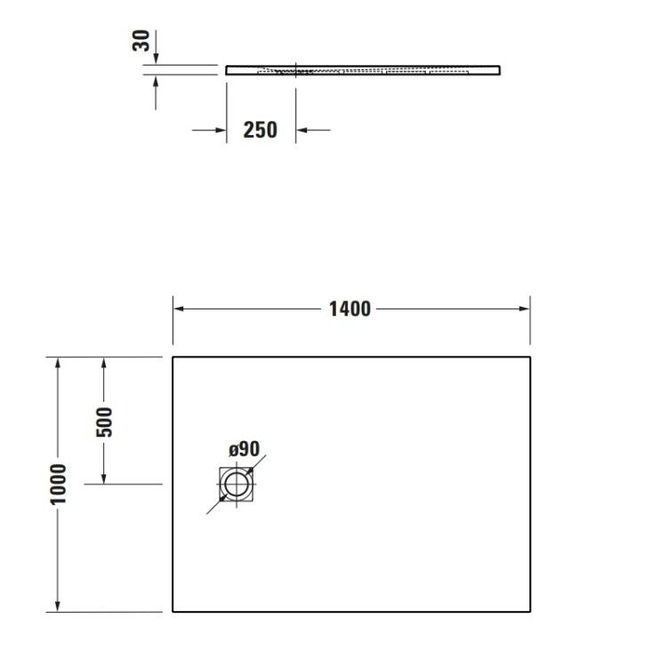 Душевой поддон Duravit Sustano 1400x1000 мм кремовый матовый 720282620000000