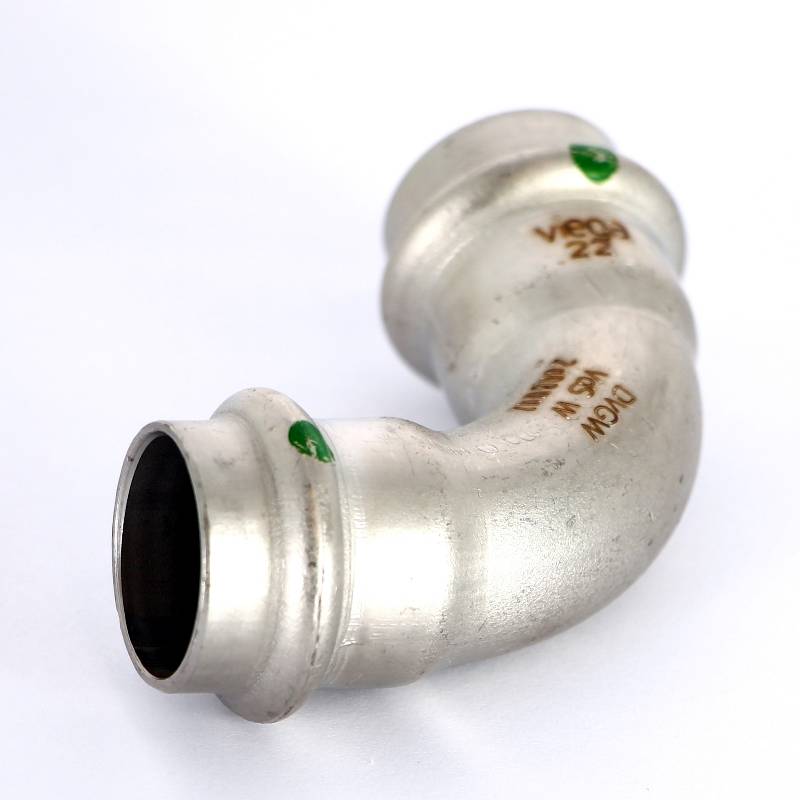 Отвод пресс 90° Viega Sanpress Inox нержавеющая сталь 22 мм 435653